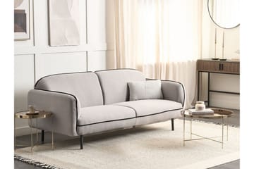 Balint 3-sits Djup Svängd Soffa i Tyg med Kantpipning - Grå - Möbler - Soffa - 3 sits soffa