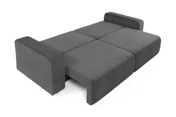 Barile Bäddsoffa 3-sits i Plysch - Grå - Möbler - Soffa - Bäddsoffa