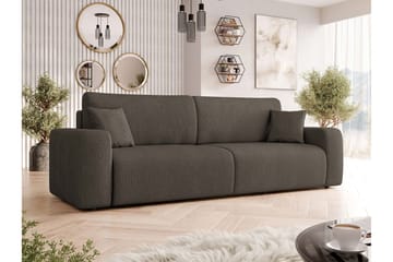 Barile Bäddsoffa 3-sits i Plysch - Grå - Möbler - Soffa - Bäddsoffa