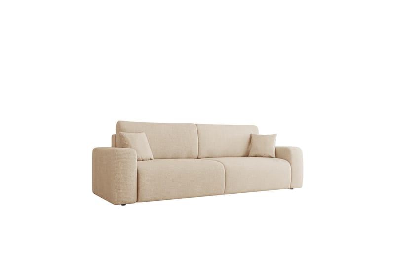 Barile Bäddsoffa 3-sits i Plysch - Beige - Möbler - Soffa - Bäddsoffa