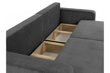 Barile Bäddsoffa 3-sits i Plysch - Grå - Möbler - Soffa - Bäddsoffa