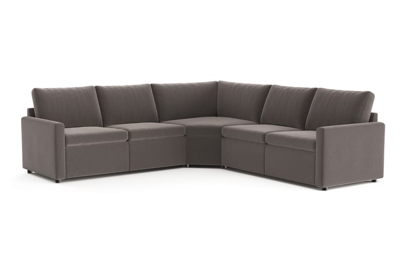 Barsele Hörnsoffa med Recliner 5-sits, Brun