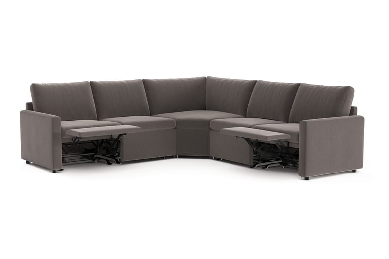 Barsele Hörnsoffa med Recliner 5-sits - Brun - Möbler - Soffa - Biosoffa & reclinersoffa