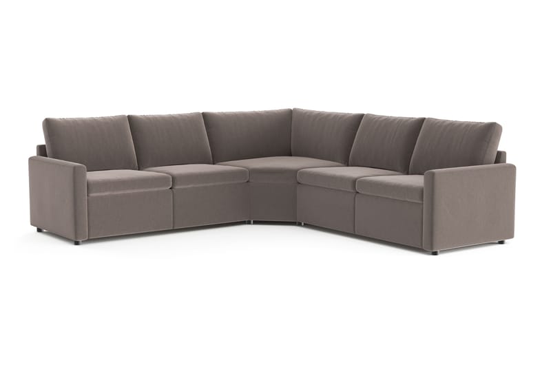 Barsele Hörnsoffa med Recliner 5-sits, Brun