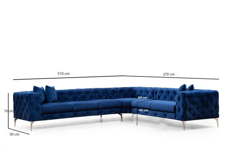 Beachport Hörnsoffa 6-sits - Blå - Möbler - Soffa - Hörnsoffa