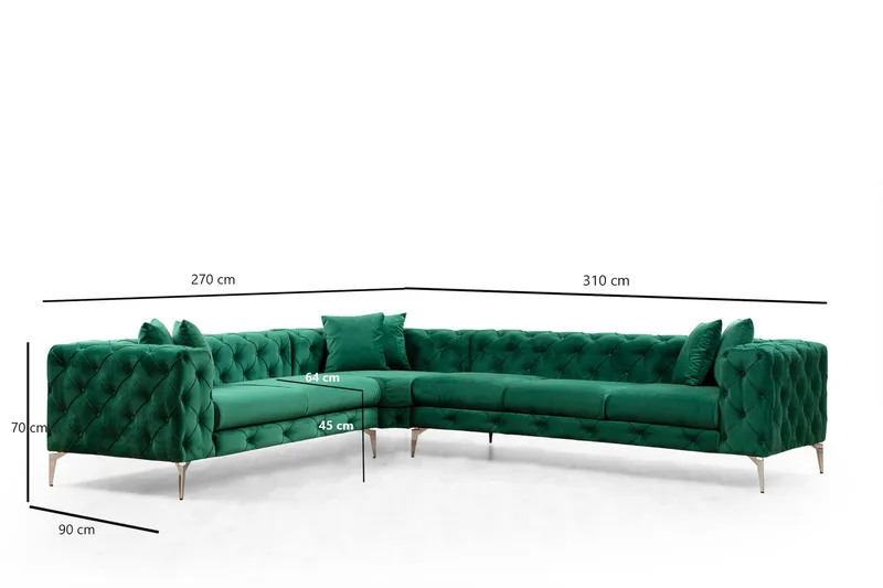 Beachport Hörnsoffa 6-sits - Grön - Möbler - Soffa - Hörnsoffa