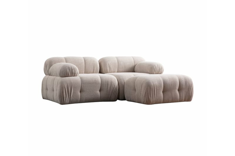 Belgin Bubblig Divansoffa 2-sits med fasta armstöd - Cream - Möbler - Soffa - Modulsoffor - Komplett modulsoffa