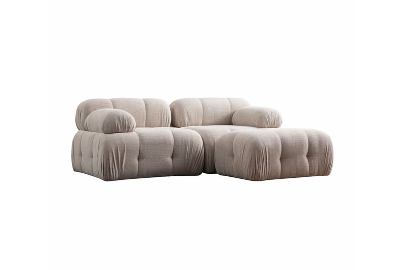 Belgin Bubblig Divansoffa 2-sits med fasta armstöd - Cream - Möbler - Soffa - Divansoffor & schäslongsoffa