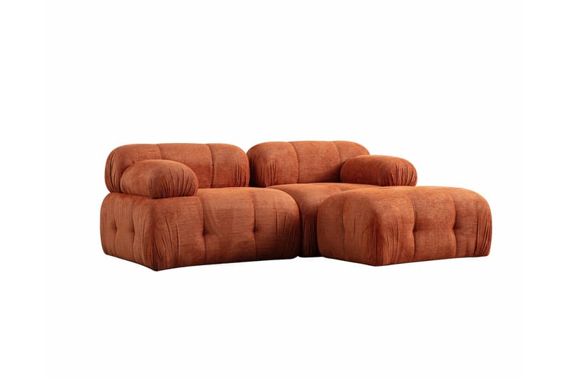 Belgin Bubblig Divansoffa 2-sits med fasta armstöd - Orange - Möbler - Soffa - Modulsoffor - Komplett modulsoffa