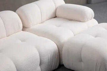 Belgin Bubblig Divansoffa 2-sits med fasta armstöd - Vit - Möbler - Soffa - Modulsoffor - Komplett modulsoffa