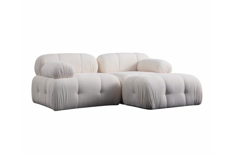 Belgin Bubblig Divansoffa 2-sits med fasta armstöd - Vit - Möbler - Soffa - Divansoffor & schäslongsoffa