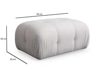 Belgin Bubblig Divansoffa 2-sits med fasta armstöd - Vit - Möbler - Soffa - Modulsoffor - Komplett modulsoffa