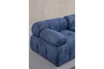 Belgin Bubblig Divansoffa 3-sits med fasta armstöd - Blå - Möbler - Soffa - Modulsoffor - Komplett modulsoffa