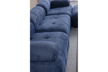 Belgin Bubblig Divansoffa 3-sits med fasta armstöd - Blå - Möbler - Soffa - Modulsoffor - Komplett modulsoffa