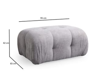 Belgin Bubblig Divansoffa 3-sits med fasta armstöd - Ljusgrå - Möbler - Soffa - Modulsoffor - Komplett modulsoffa