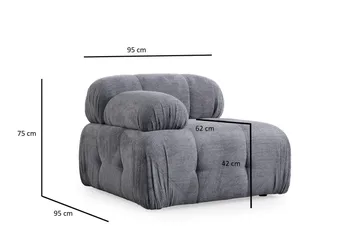 Belgin Bubblig Soffa 2-sits med fasta armstöd - Grå - Möbler - Soffa - Modulsoffor - Komplett modulsoffa