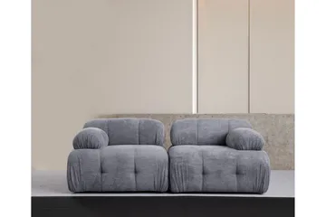 Belgin Bubblig Soffa 2-sits med fasta armstöd - Grå - Möbler - Soffa - Modulsoffor - Komplett modulsoffa