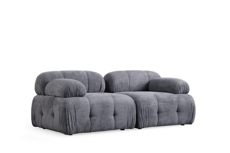 Belgin Bubblig Soffa 2-sits med fasta armstöd - Grå - Möbler - Soffa - Modulsoffor - Komplett modulsoffa