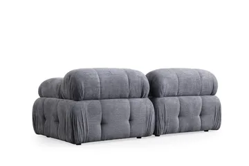 Belgin Bubblig Soffa 2-sits med fasta armstöd - Grå - Möbler - Soffa - Modulsoffor - Komplett modulsoffa
