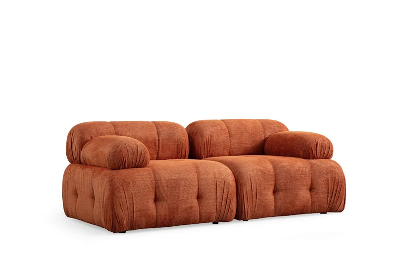 Belgin Bubblig Soffa 2-sits med fasta armstöd - Orange - Möbler - Soffa - Modulsoffor - Komplett modulsoffa