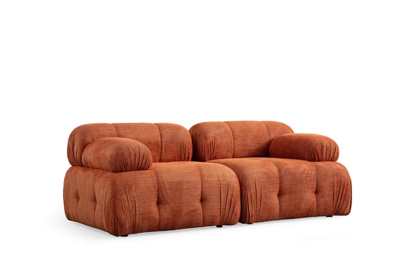 Belgin Bubblig Soffa 2-sits med fasta armstöd, Orange