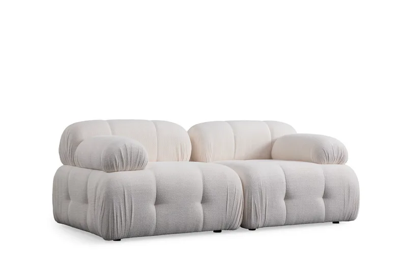 Belgin Bubblig Soffa 2-sits med fasta armstöd - Vit - Möbler - Soffa - Modulsoffor - Komplett modulsoffa