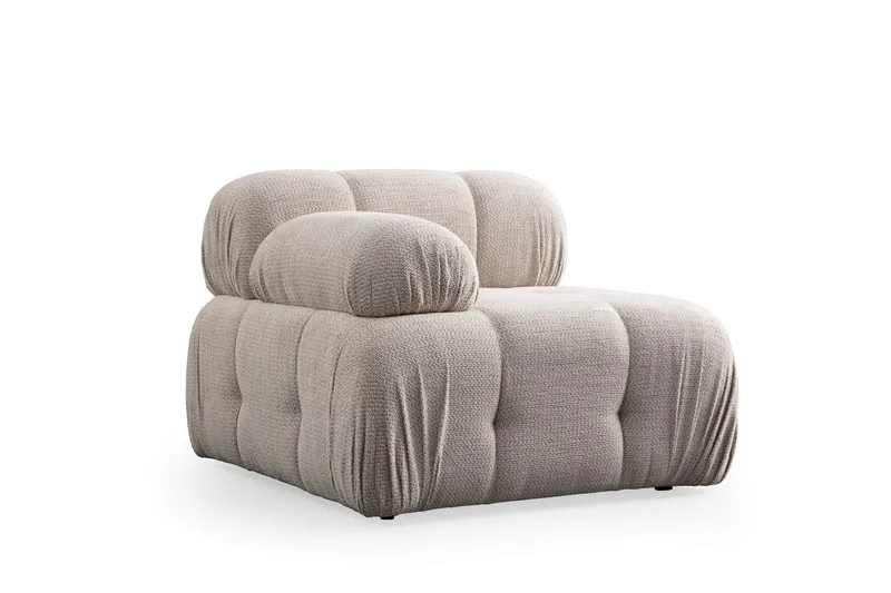Belgin Bubblig Soffa 3-sits med fasta armstöd - Cream - Möbler - Soffa - Modulsoffor - Komplett modulsoffa