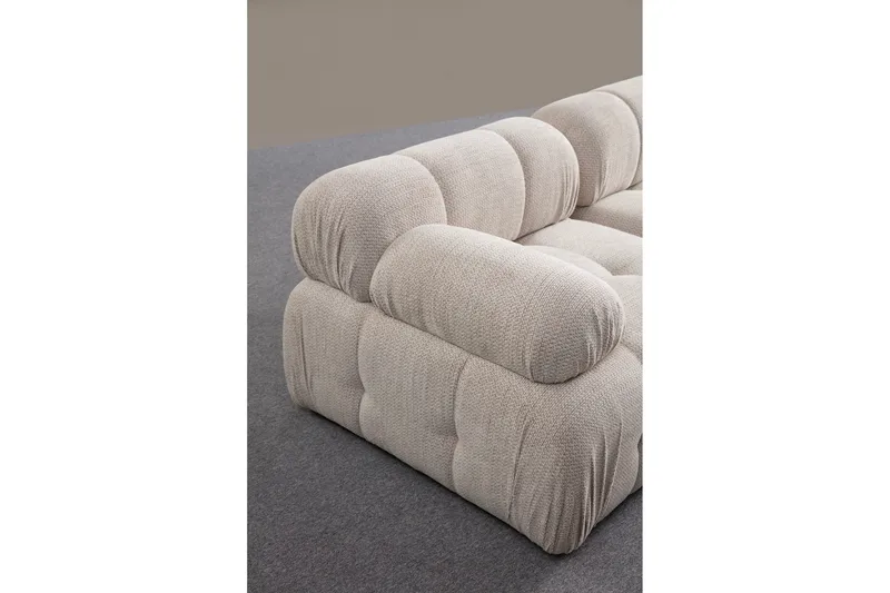 Belgin Bubblig Soffa 3-sits med fasta armstöd - Cream - Möbler - Soffa - Modulsoffor - Komplett modulsoffa