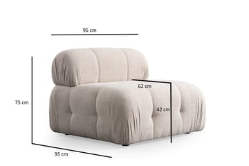 Belgin Bubblig Soffa 3-sits med fasta armstöd - Cream - Möbler - Soffa - Modulsoffor - Komplett modulsoffa