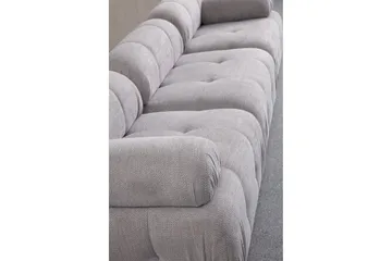 Belgin Bubblig Soffa 3-sits med fasta armstöd - Ljusgrå - Möbler - Soffa - Modulsoffor - Komplett modulsoffa