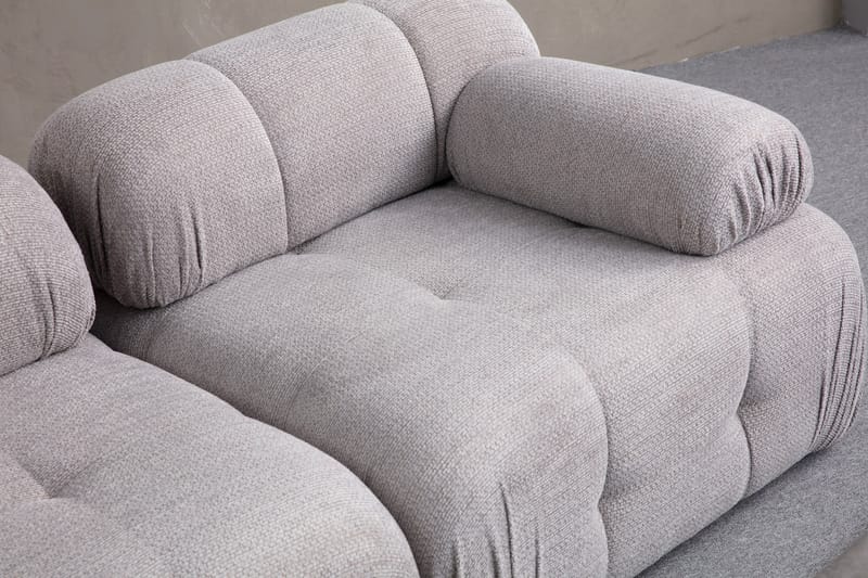 Belgin Bubblig Soffa 3-sits med fasta armstöd - Ljusgrå - Möbler - Soffa - 3 sits soffa