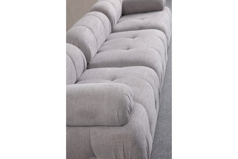 Belgin Bubblig Soffa 3-sits med fasta armstöd - Ljusgrå - Möbler - Soffa - 3 sits soffa