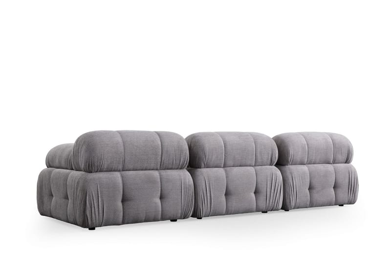 Belgin Bubblig Soffa 3-sits med fasta armstöd - Ljusgrå - Möbler - Soffa - 3 sits soffa