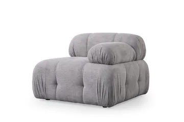 Belgin Bubblig Soffa 3-sits med fasta armstöd - Ljusgrå - Möbler - Soffa - Modulsoffor - Komplett modulsoffa