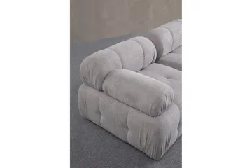 Belgin Bubblig Soffa 3-sits med fasta armstöd - Ljusgrå - Möbler - Soffa - Modulsoffor - Komplett modulsoffa