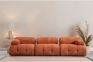 Belgin Bubblig Soffa 3-sits med fasta armstöd - Orange - Möbler - Soffa - Modulsoffor - Komplett modulsoffa