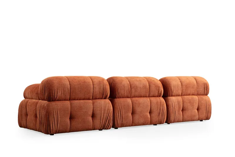 Belgin Bubblig Soffa 3-sits med fasta armstöd - Orange - Möbler - Soffa - Modulsoffor - Komplett modulsoffa