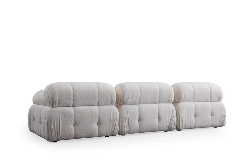 Belgin Bubblig Soffa 3-sits med fasta armstöd - Vit - Möbler - Soffa - Modulsoffor - Komplett modulsoffa