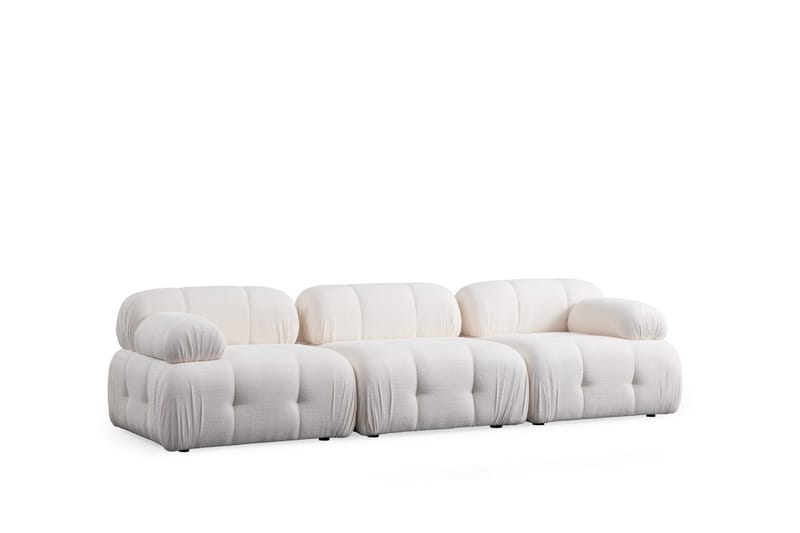 Belgin Bubblig Soffa 3-sits med fasta armstöd - Vit - Möbler - Soffa - 3 sits soffa