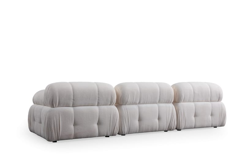 Belgin Bubblig Soffa 3-sits med fasta armstöd - Vit - Möbler - Soffa - 3 sits soffa