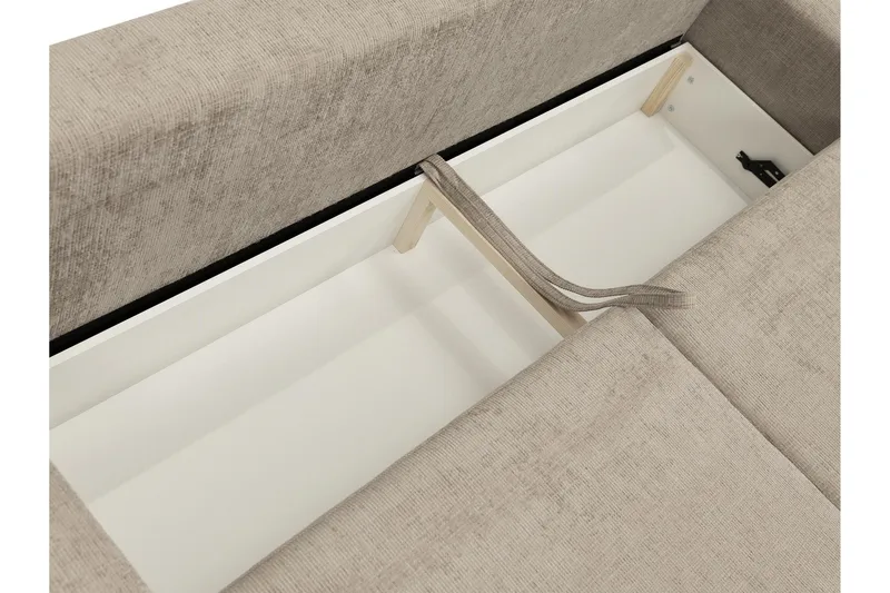 Bella Bäddsoffa 3-sits i Plysch - Beige - Möbler - Soffa - Bäddsoffa