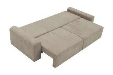 Bella Bäddsoffa 3-sits i Plysch - Beige - Möbler - Soffa - Bäddsoffa