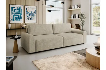 Bella Bäddsoffa 3-sits i Plysch - Beige - Möbler - Soffa - Bäddsoffa