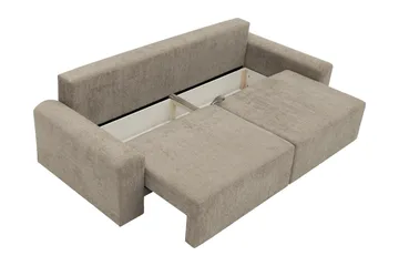 Bella Bäddsoffa 3-sits i Plysch - Beige - Möbler - Soffa - Bäddsoffa