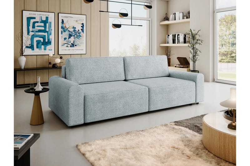 Bella Bäddsoffa 3-sits i Plysch - Grå - Möbler - Soffa - Bäddsoffa