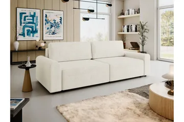 Bella Bäddsoffa 3-sits i Plysch - Beige - Möbler - Soffa - Bäddsoffa