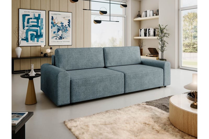 Bella Bäddsoffa 3-sits i Plysch - Grå - Möbler - Soffa - Bäddsoffa