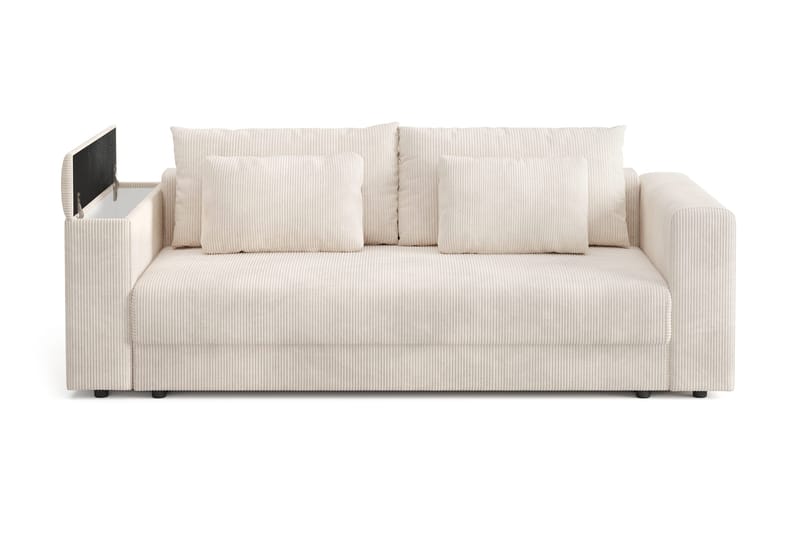 Bergen Extra djup 3-sits Bäddsoffa med Bäddmadrass i Latex och Tvättbar klädsel - Beige - Möbler - Soffa - Bäddsoffa - Bäddsoffa 3 sits