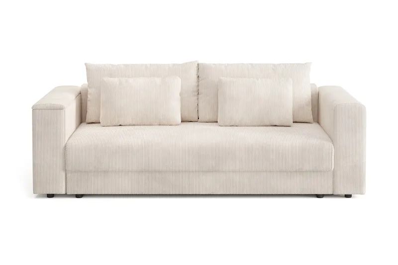 Bergen Extra djup 3-sits Bäddsoffa med Bäddmadrass i Latex och Tvättbar klädsel - Beige - Möbler - Soffa - Bäddsoffa - Bäddsoffa 3 sits