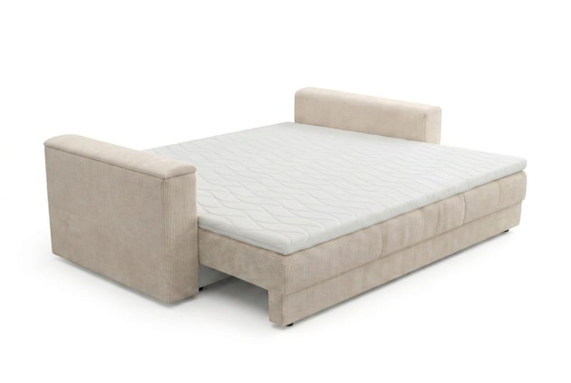 Bergen Extra djup 3-sits Bäddsoffa med Bäddmadrass i Latex och Tvättbar klädsel - Beige - Möbler - Soffa - Bäddsoffa - Bäddsoffa 3 sits